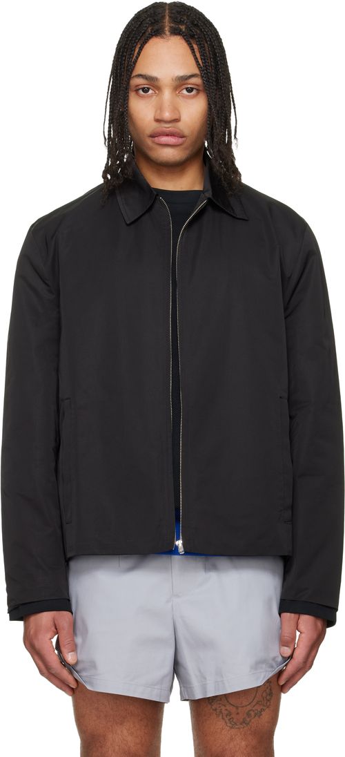 Black Straight Zip-Up Jacket