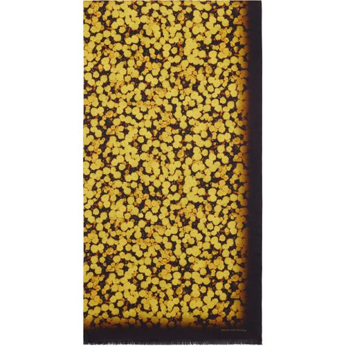 Black & Yellow Printed Satin Scarf