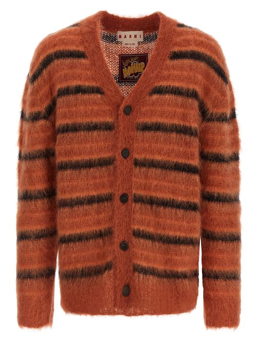 Brushed Striped Cardigan