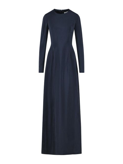 Blue Cupro Maxi Dress