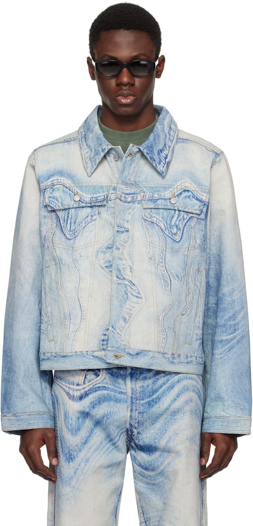 Camperlab | CAMPERLAB ブルー トロンプルイユ デニムジャケット | Realry