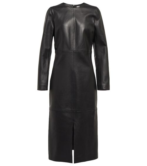 Toteme Paneled leather midi dress