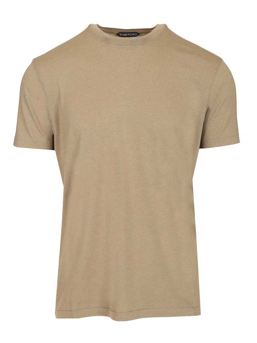Lyocell Cotton Short Sleeve Crewneck T-Shirt Green