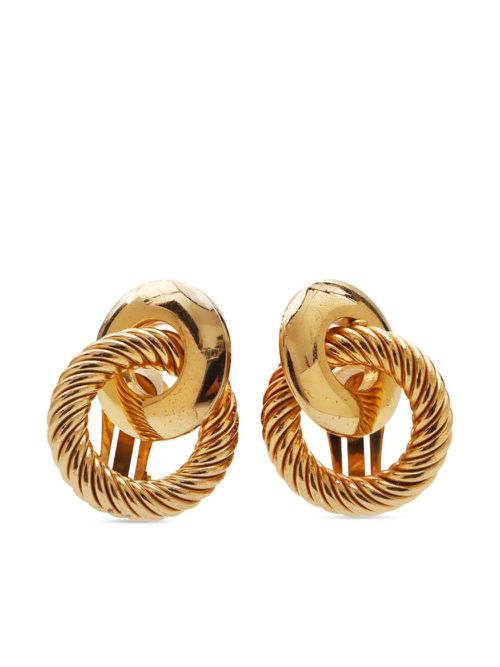 1990s chain clip-on earrings - Gold