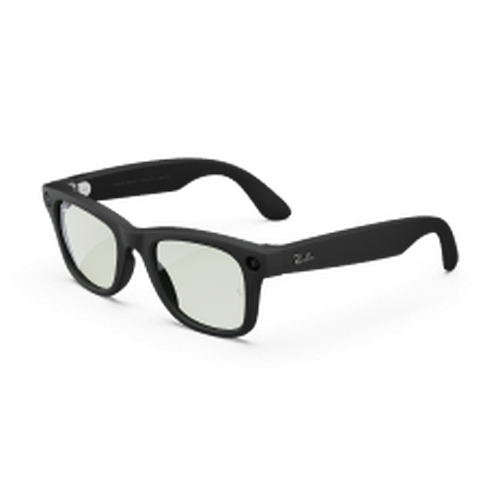 Refurbished Ray-Ban Meta Wayfarer Gen 1, Matte Black / Clear to G-15 Green Transitions®, Standard, High Bridge Fit