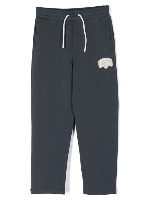 Logo-patch drawstring trousers - Blue