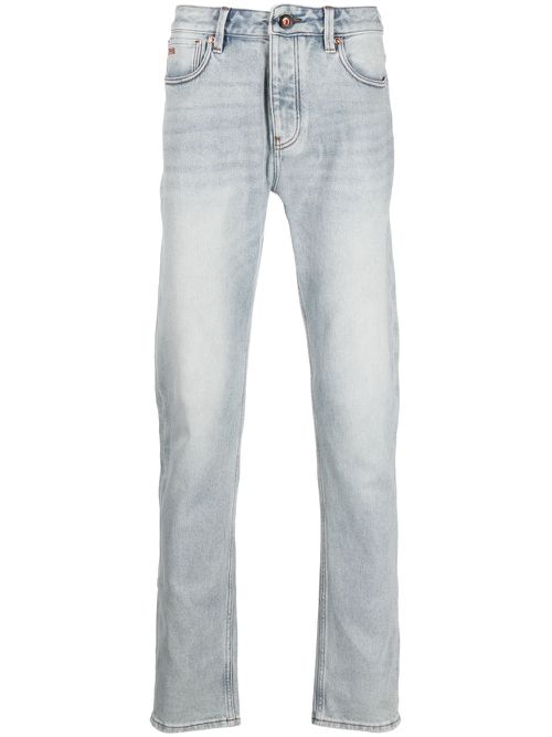 Light-wash straight-leg jeans - Blue