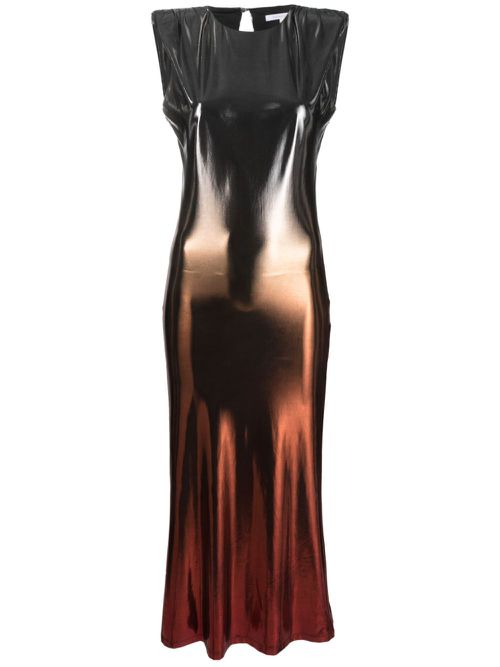 Metallic-gradient jersey midi dress - Silver