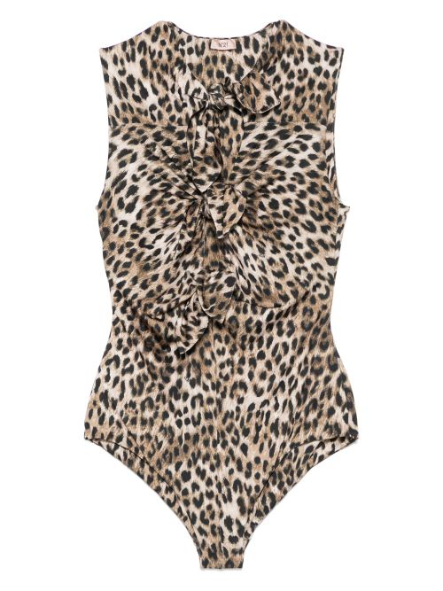 Leopard-print swimsuit - Neutrals