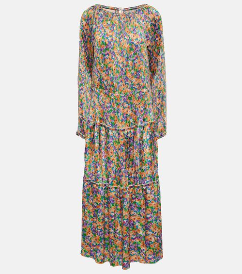 Floral pleated midi dress