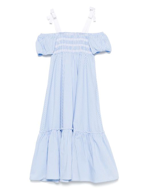 Philosophy Di Lorenzo Serafini Kids poplin striped dress - Blue
