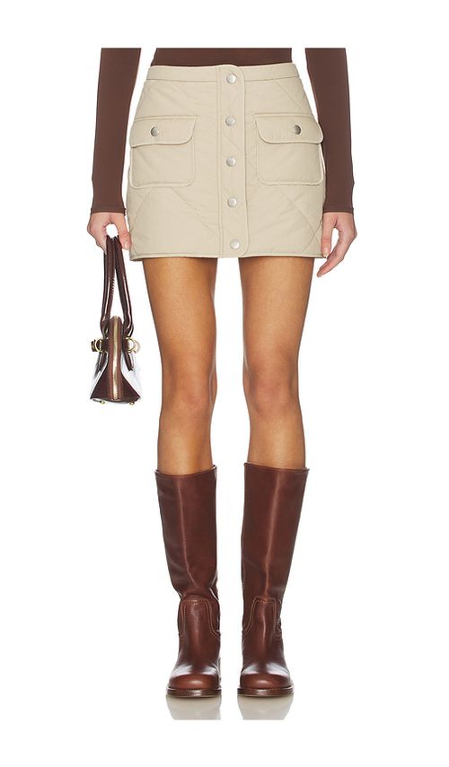 Lovers and Friends Cecilie Mini Skirt in Taupe. L. Also in M, S, XL