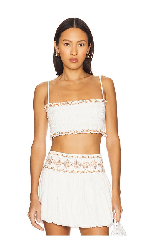 ROCOCO SAND Smocking Bandeau Top in Ivory. -  XS also in L, M