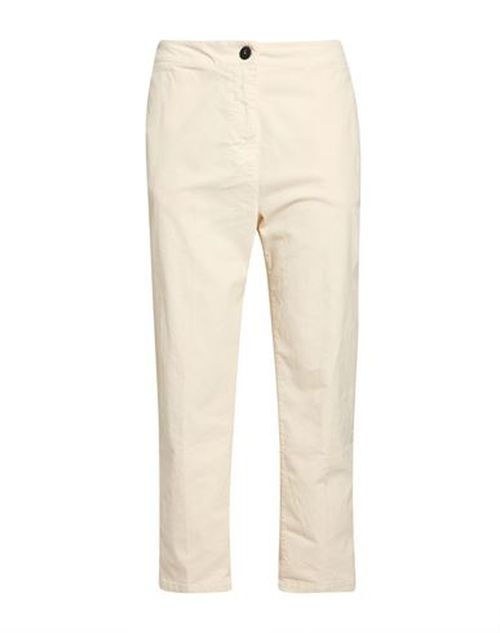 Woman Pants Cream Size L Cotton, Elastane