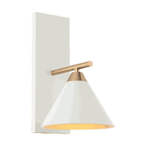 Matteo Bliss 1-Light Wall Sconce In Aged Gold Brass With White