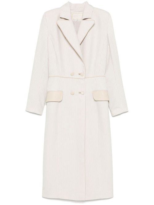 Pinstriped trench coat - Neutrals