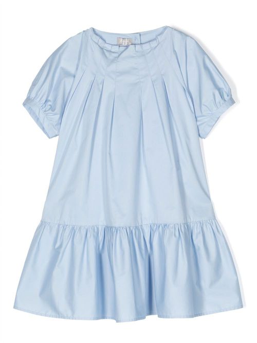 Ruffle-trim cotton dress - Blue
