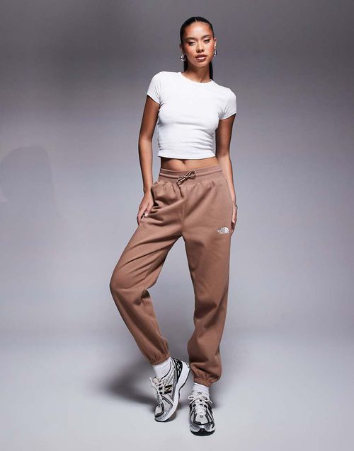 The North Face Essential logo relaxed cuff jogger in brown