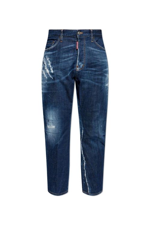 Distressed Straight-leg Jeans