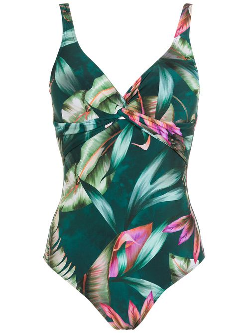 Adriana leaf-print swimsuit - Green
