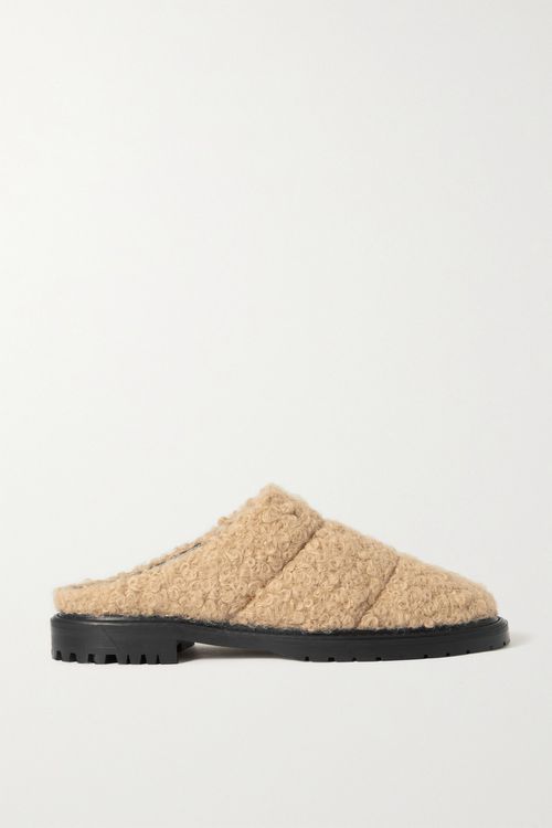 Astro Quilted Faux Shearling Mules - Neutrals