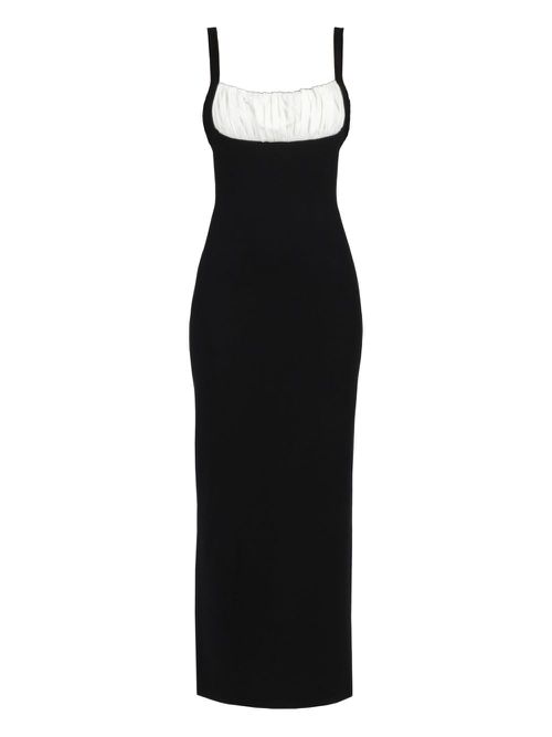 Sleeveless jersey midi dress - Black