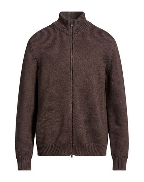 Man Cardigan Brown Size L Wool
