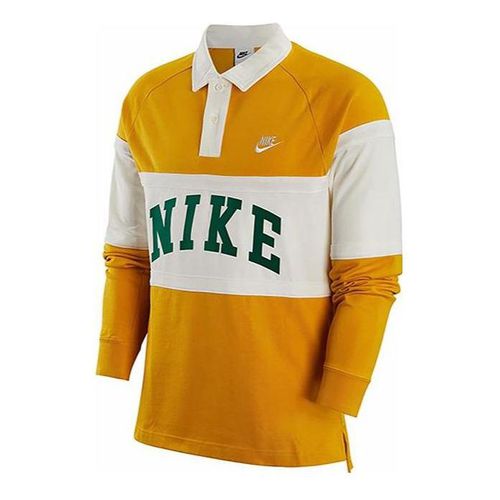 Long sleeves logo polo shirt 'Yellow'