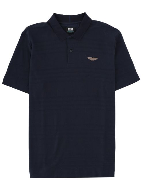 Dark Blue Logo Shirt Collar Polo