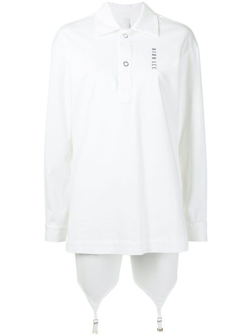 Logo-print snap fastening shirt - IVORY