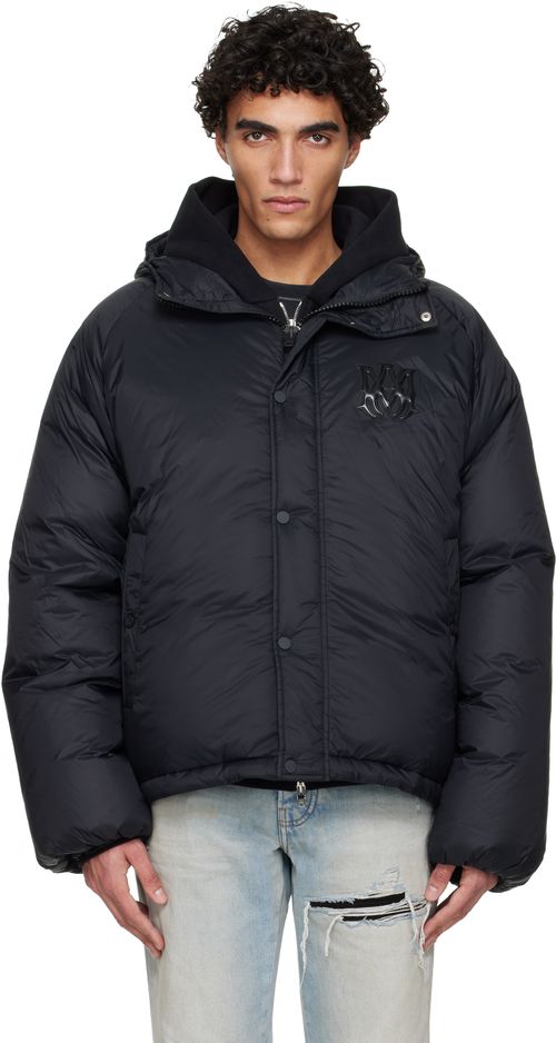 Black '' Hooded Down Jacket