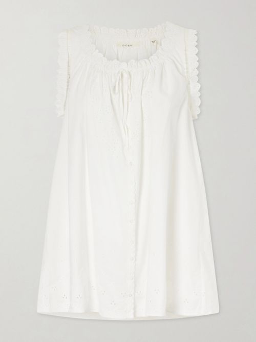 Nessie Broderie Anglaise Organic Cotton Mini Dress