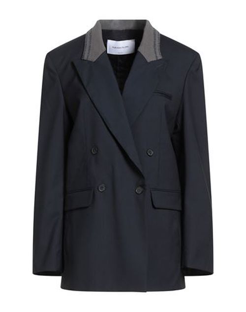 Woman Blazer Navy Size 4 Virgin Wool, Cotton, Viscose, Polyester