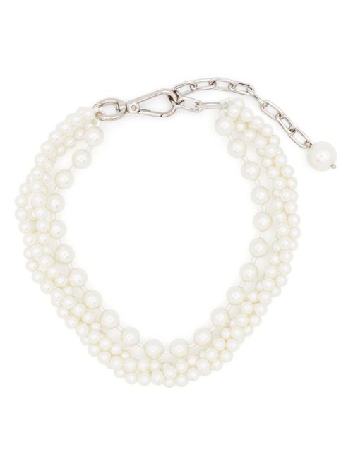 Layered chunky pearl Necklace - White
