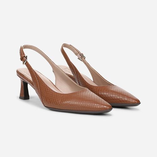 Tansy Slingback Dress Shoe Shoes, Walnut Brown Snake Print Microfiber