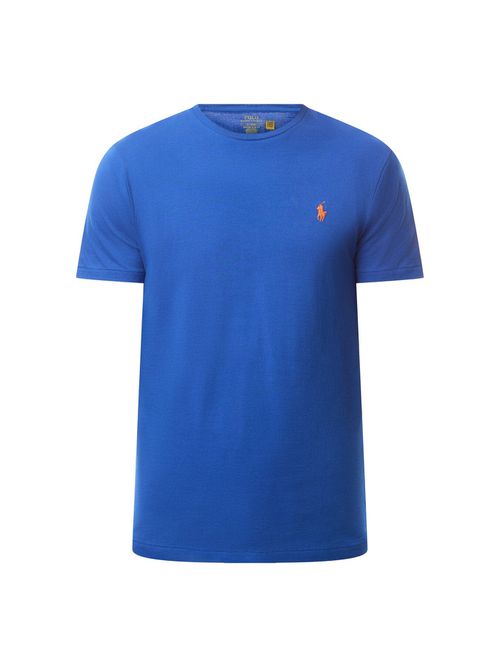 Mens Custom Slim Fit Short Sleeve T-Shirt in Blue Saturn
