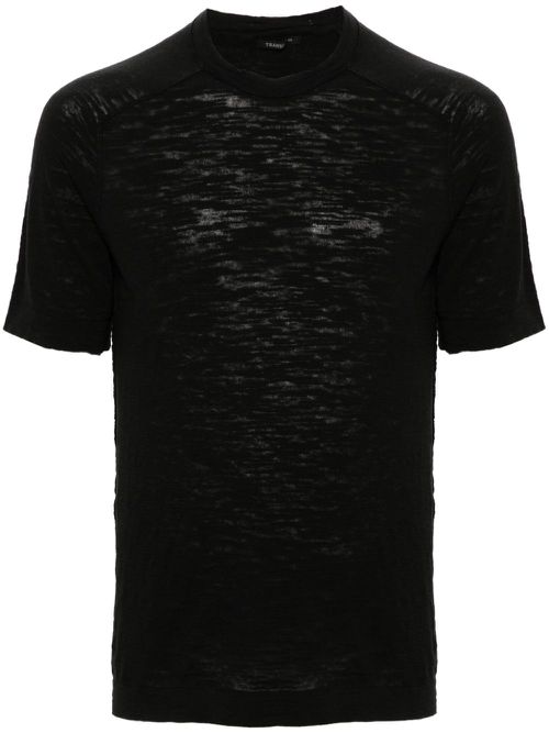 Slub-texture T-shirt - Black