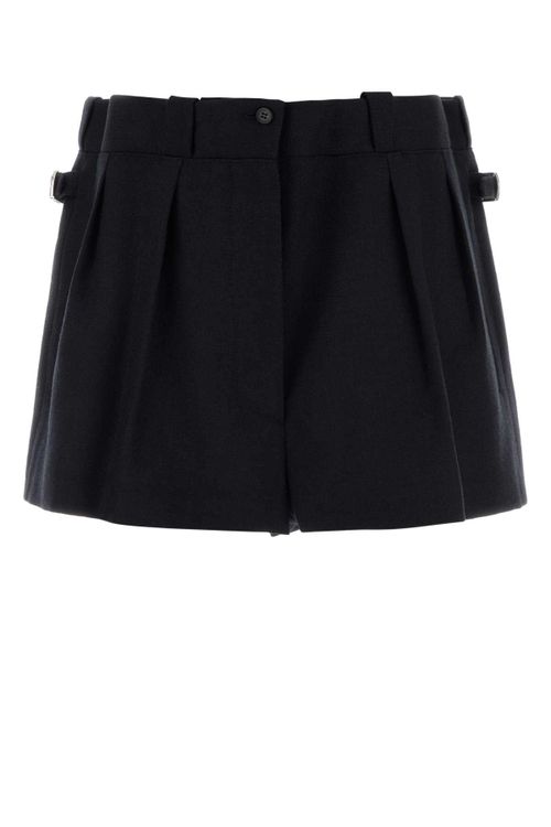 Virgin Wool Bermuda Shorts — Navy
