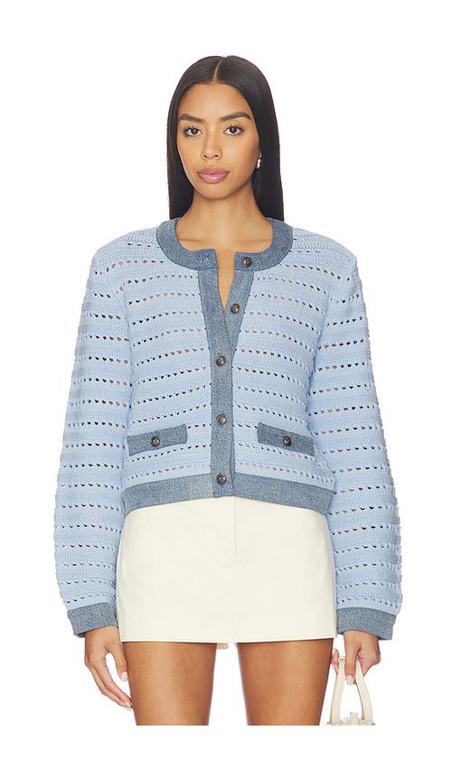 Steve Madden Cassette Cardigan in Baby Blue & Denim. M also in L, S