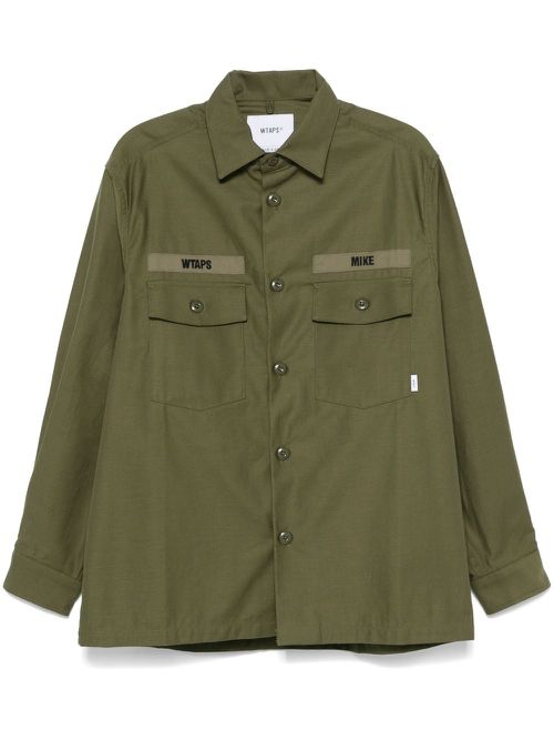 Logo-embroidered shirt - Green