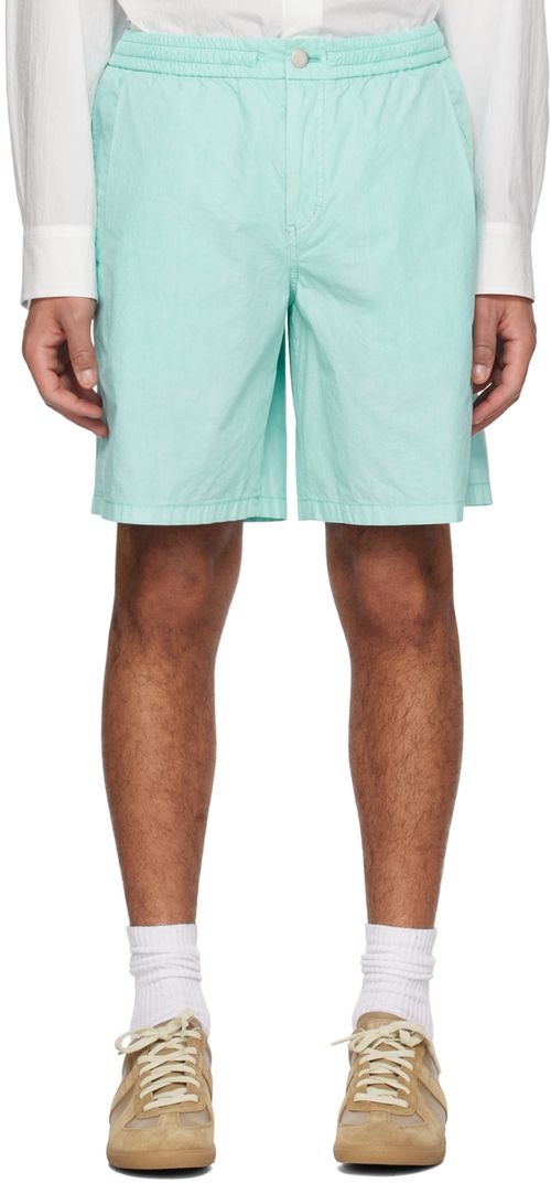 Blue pleated shorts