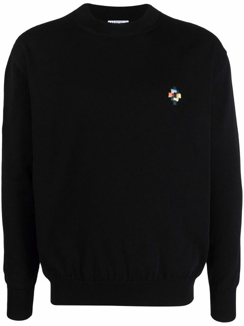 Logo-embroidered jumper - Black