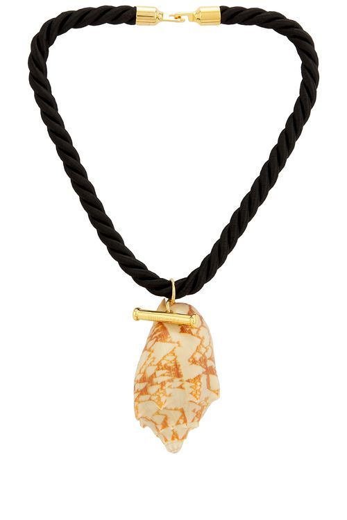 Timeless Pearly Shell Cord Necklace in Black - Black.  a