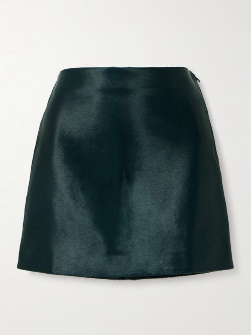 Cecily Calf Hair Mini Skirt - Green