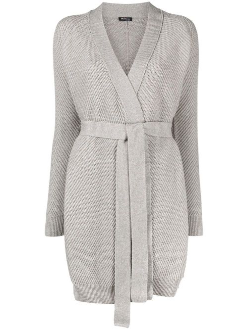 Tied-waist cashmere cardigan - Grey