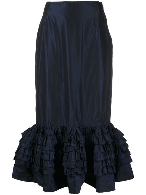 Ruffle-detail peplum skirt - Blue