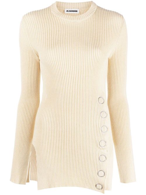 Snap-button ribbed top - Neutrals