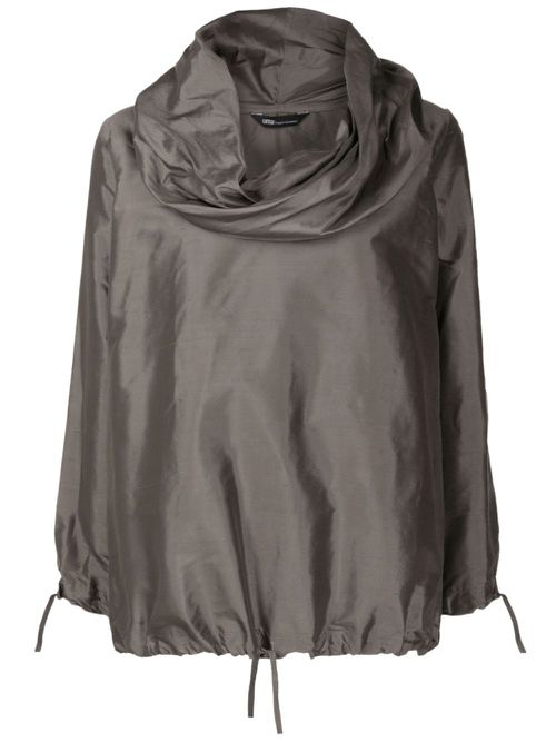 Cowl-neck silk blouse - Grey