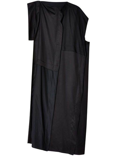 Single-sleeve maxi dress - Black