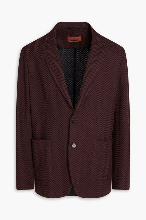 Crochet-knit cotton-blend blazer - Brown - IT 48